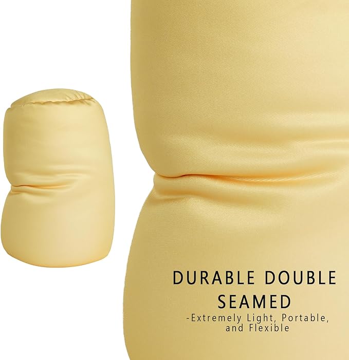 Microbead Body Pillow, Tube Microbead Bolster Bean Smooth Cool Pillow Neck Cervical Roll Pillow for Sleeping 7 x 12Inch Throw Travel Pillow (Pineapple Color)