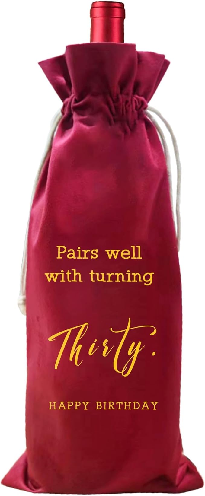 LANBAIHE 30th Birthday Gifts for Her,30th Birthday Gift for Women Men, 30 Years Old Birthday Gifts Wine Bag, 30th Birthday Decorations Party Supplies- 1994 Birthday (30th Birthday-Red)