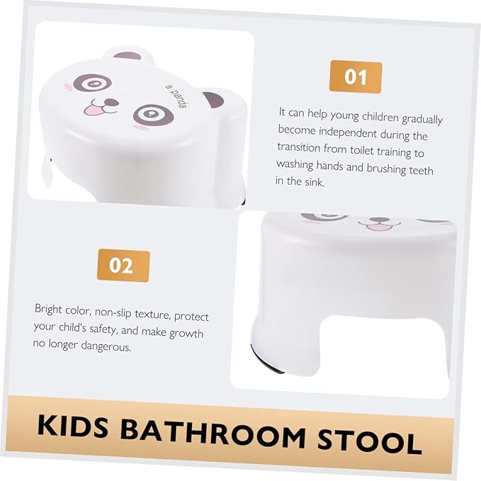 ibasenice Cartoon Plastic Stool Toilet Step Stool for Kids Cartoon Toilet Stool Kitchen Helper Stool for Toddlers Toddler Chairs Baby Sink Chair for Baby Household Auxiliary Stool White