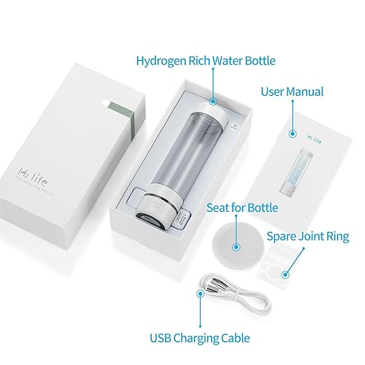 Hydrogen Water Generator, Professional BPA Free Water Bottle 5000PPB Dual Mode Portable Reusable Water Ionizer with SPE and PEM Hydrogen Water Bottle for Sports Hiking Travel Fitness