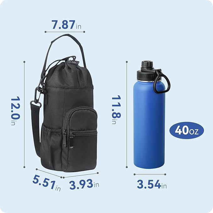Water Bottle Carrier Bag with Strap, Water Bottle Holder for 25 32 40 oz Sports Water Jugs Bottles,Sports Water Bottle Accessories for Hiking Travelling Camping