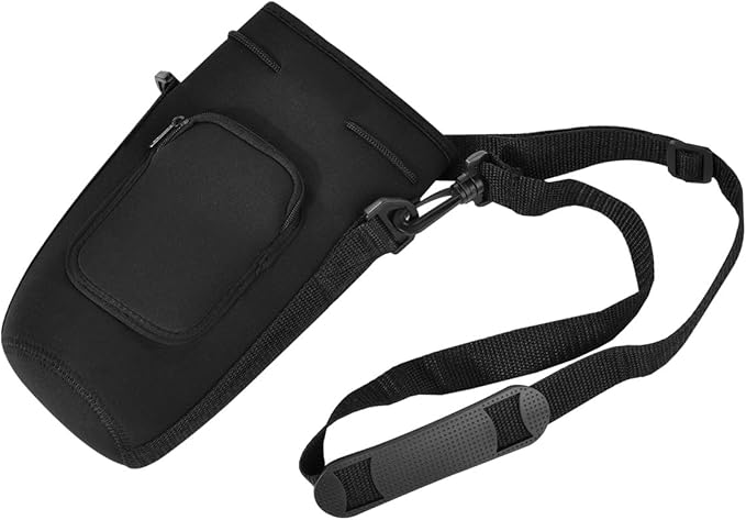 AF-WAN Neoprene Carrier Water Bottle Insulation Sleeve,Waterproof, Anti-Slip, Anti-Scratch Pouch with Shoulder Strap, fit for Owala Insulated Stainless Steel Water Bottle (Black, For 24 oz)