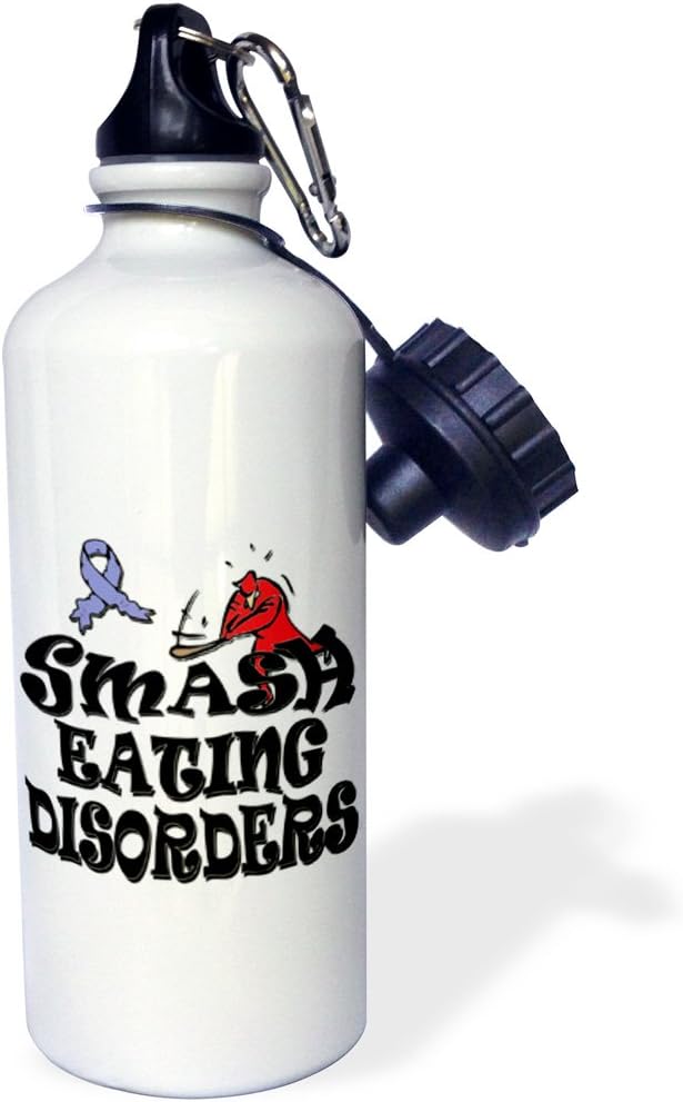 3dRose Smash Eating Disorders-Sports Water Bottle, 21oz , 21 oz, Multicolor