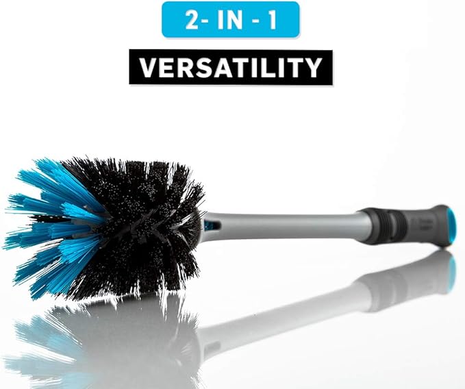 BlenderBottle SportMixer Shaker Bottle Perfect for Protein Shakes and Pre Workout, 20-Ounce, Plum & 2-in-1 Shaker Bottle and Straw Cleaning Brush, 1 Pack,Gray