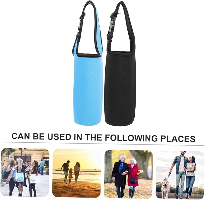 Holibanna 2pcs Cup Sets Water Bottles Insulated Water Bottles Neoprene Water Bottle Sleeve Travel Bottle Holder Bag Bottle Warmer Pouch Water Bottle Gym Protector Cup Cover Print