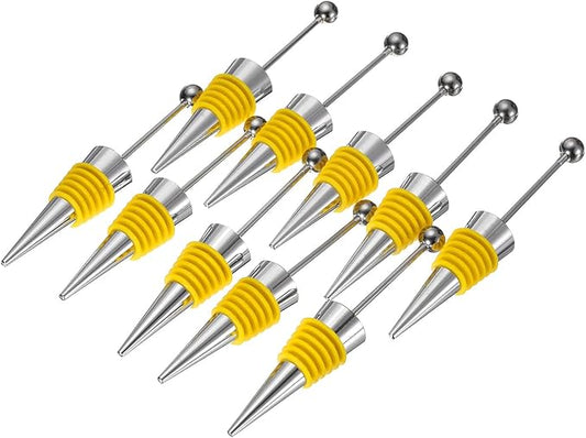 uxcell 10 Pcs Bead Wine Bottle Corks, Wine Stopper Cork, Wine Stopper, Reusable Wine Bottle Corks Sealing Plug Bottle for Beverage Holiday Party Bar,Silver/Gold