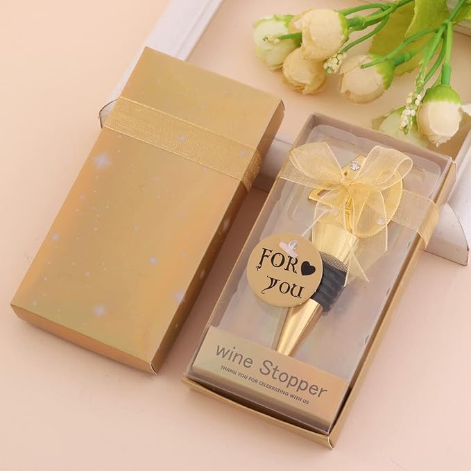 24-Pack 40 Wine Bottle Stopper for 40th Birthday Party Favors Decoration 40 years old Wine Stopper Fun Gift for Wine Lovers (Gold 40th)