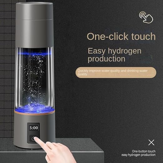2024 Newest Hydrogen Rich Water Cup Generator Portable Rechargeable Healthy Water Bottle New SPE PEM Technology Water Ionizer with Beautiful LED Indicator Up to 3000 ppb (270ML)