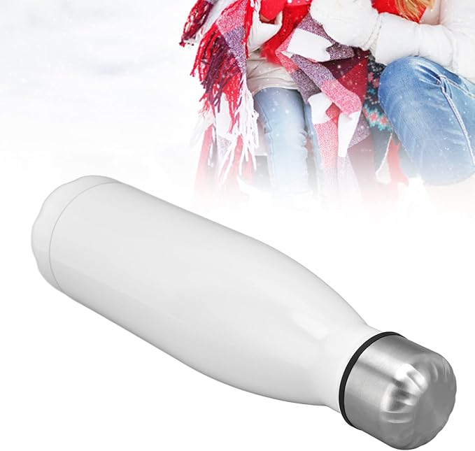 Thermal Flask, Water Bottles Durable Stainless Steel Double Wall Easy to for Camping Hiking Travel for School Outdoor Sports(Bright White)