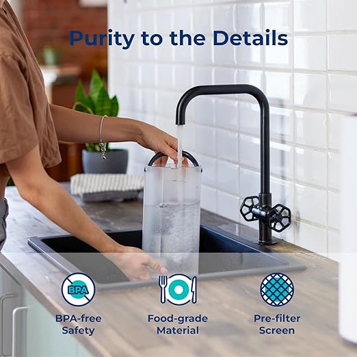 Bluevua 0.5 Gallons Feed Water Tank, Replacement for RO100ROPOT-Travel Countertop Reverse Osmosis System