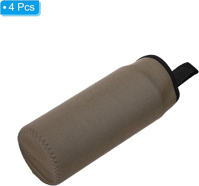 PATIKIL 65mmx180mm Water Bottle Sleeve, 4 Pack Neoprene Insulated Bottle Bag Holder Carrier Pouch with Finger Strap, Coffee