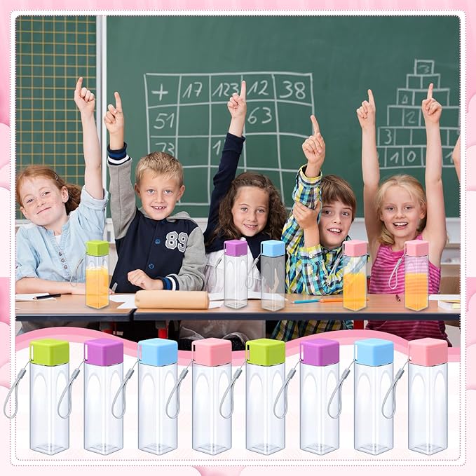 Mifoci 10 Pieces Water Bottle Bulk 17 oz Plastic Sports Water Bottles for Adults Reusable Leak Proof Portable Drink Bottles with Leak Proof Lid for Outdoor Fitness