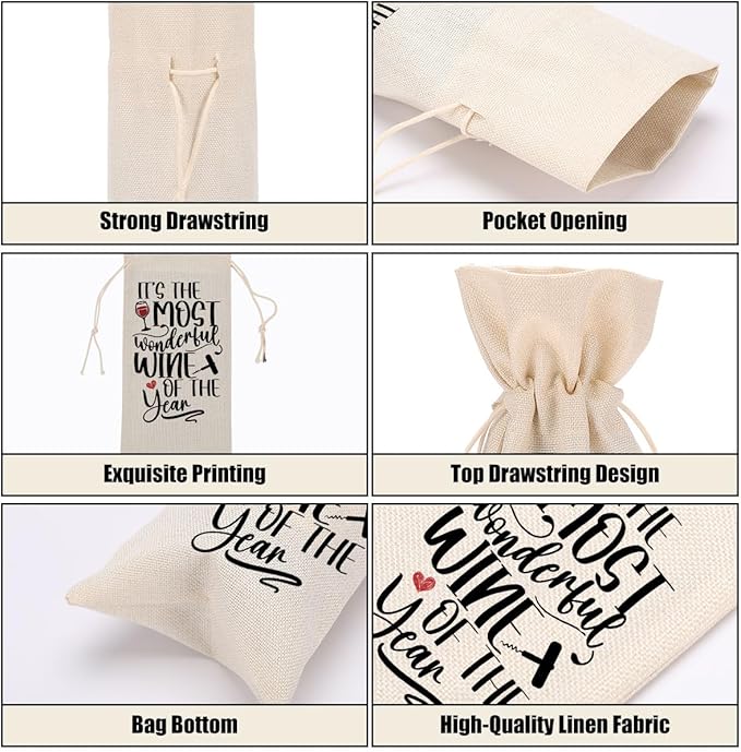 Funny Wine Quotes Wine Bag Wine Tasting Party Supplies for Wine Lovers Women Men Auntie Groom Friend Christmas Birthday Wedding Bachelorrette Party Wine Bags