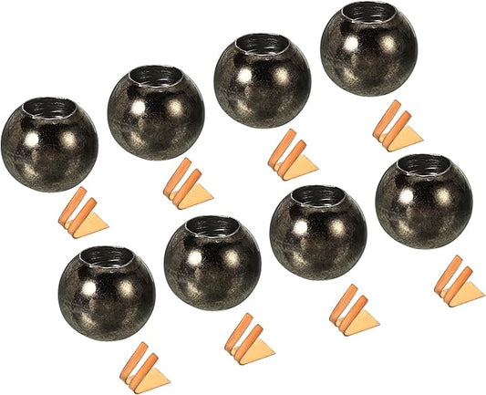 MECCANIXITY Pull Cord Tassels Window Blind Extender Chain Drop Knobs Ball Pull Ends Black, for Curtain Blinds Shades Light Ceiling Fan Pull Switch, Pack of 8