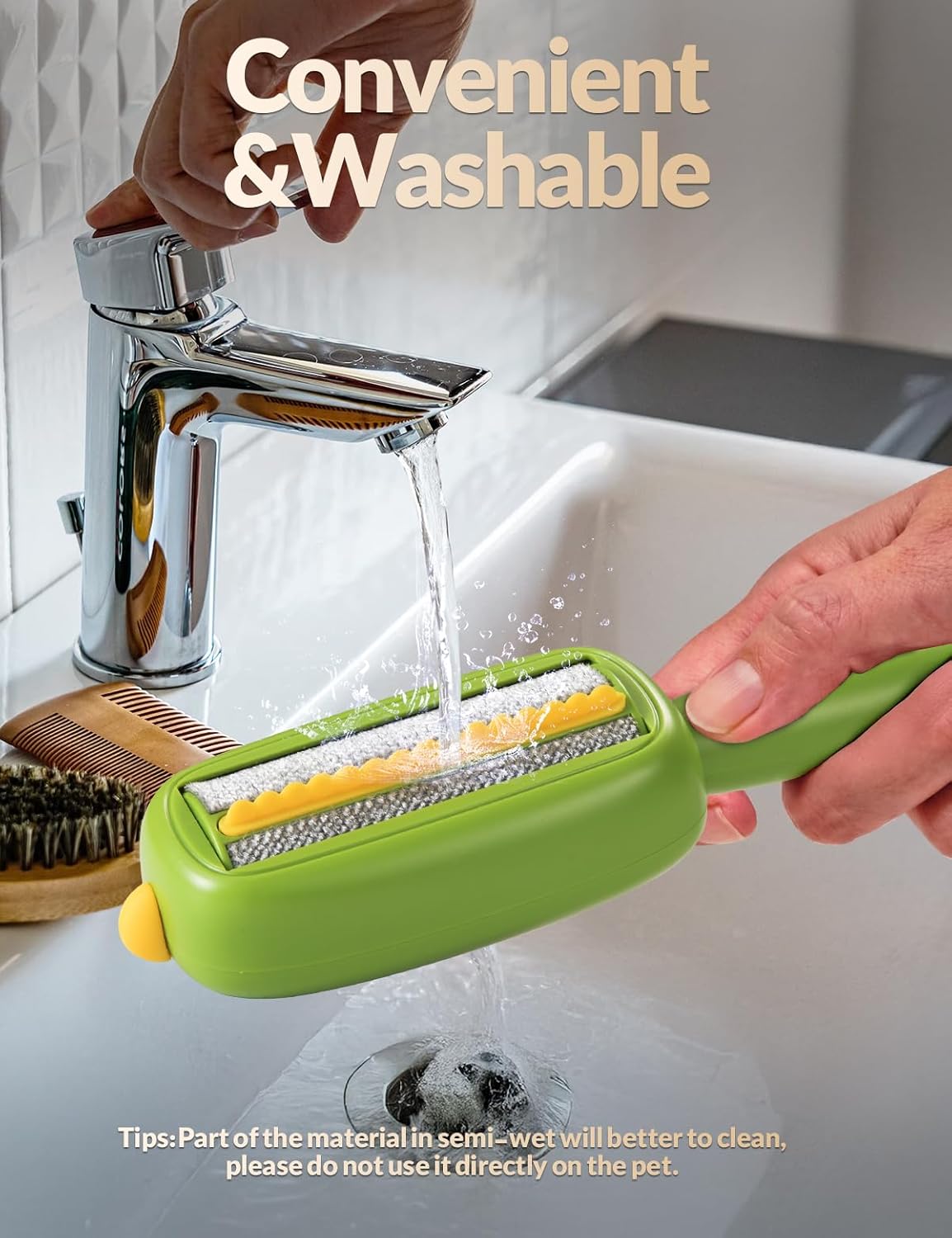 Portable Lint Brush,Reusable Lint Roller,Washable Pet Hair Removal Tool for Clothes,Furniture,Pet Hair Remover for Cats and Dogs Fur,Ideal Replacement for Sticky Refills Lint Roller/Removers