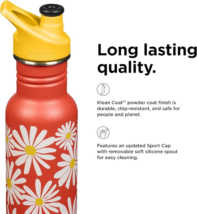 KLEAN KANTEEN Daisy Sport Cap with Classic Water Bottle 18oz, 1 EA