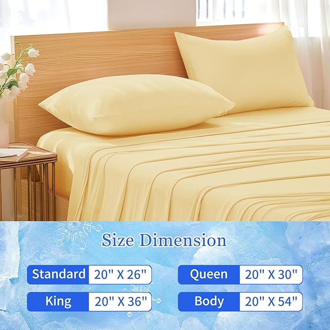 Cooling Pillow Cases for Hot Sleepers - Double Side Arc-Chill Q-Max>0.5 Cooling Fiber Cool Pillow Cases 2 Pack - Breathable Soft Cold Pillow Cases with Hidden Zipper (Cream, 20" x 36")