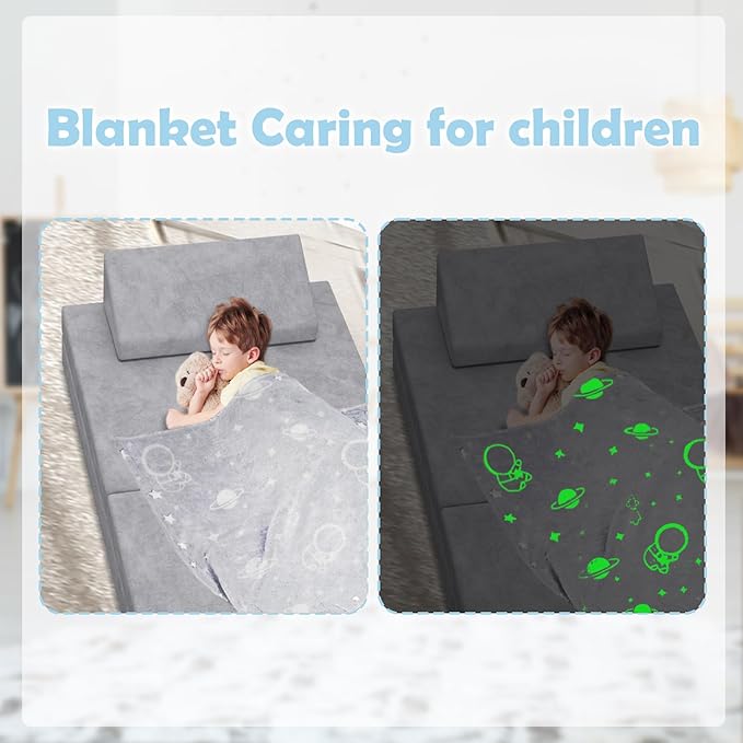 Kids Couch, 12PCS Modular Kids Play Couch with Blanket, Kids Sofa Couch for Playroom & Indoor, Convertible Toddler Couch for Girls and Boys