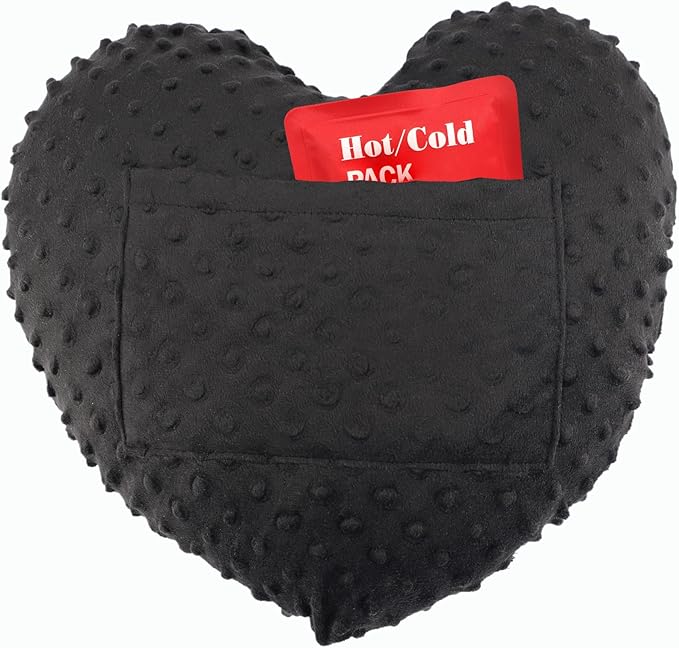 Heart Surgery Pillow for Open Heart Surgery After Bypass Coughing with Pocket Comfort Cushion Recovery Gifts Women Men Patients Minky Dot Black