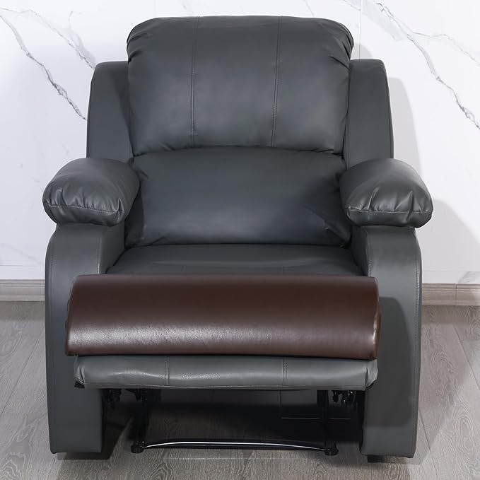 HOMBYS PU Leather Recliner Leg Rest Cushion, Bolster Foot Pillow for Legs, Recliner Foot Pillow, Multipurpose Half Moon Leg Pillow & Back Lumbar Support Cushion for Bed, Chair, Sofa-23"x10"x4"