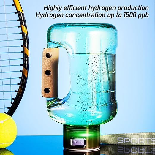 Hydrogen Water Bottle 50oz 1.5L Large Capacity Hydrogen Water Bottle Generator, shatterproof, Suitable for Gym, Playground and Outdoor scenarios, Hydrogen Concentration up to 1600ppb,Green