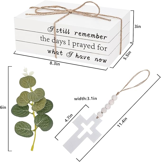 Decorative Books for Home Decor, Fake Books for Decoration, Wooden Faux Books for Decoration, Farmhouse Book Decor (I Still Remember ...)