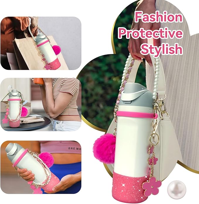 Water Bottle Handle Strap Compatible for Owala Accessories Compatible for Owala Boot Compatible for Owala Charms- Convenient, Stylish & Durable Hydration Solution for On-the-Go 24oz 32oz