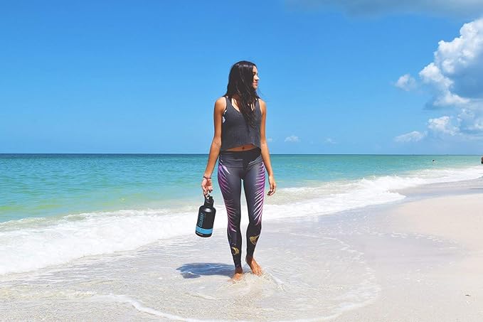 Coldest Sports Water Bottle with Straw Lid Vacuum Insulated Stainless Steel Metal Thermos Bottles Leak Proof Flask for Sports Gym (64 oz, Saturn's Moon Purple Glitter)