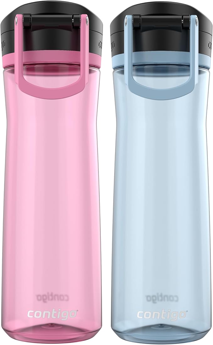 Contigo Jackson Water Bottle, 24 oz, 2-Pack, Glacier; Azalea