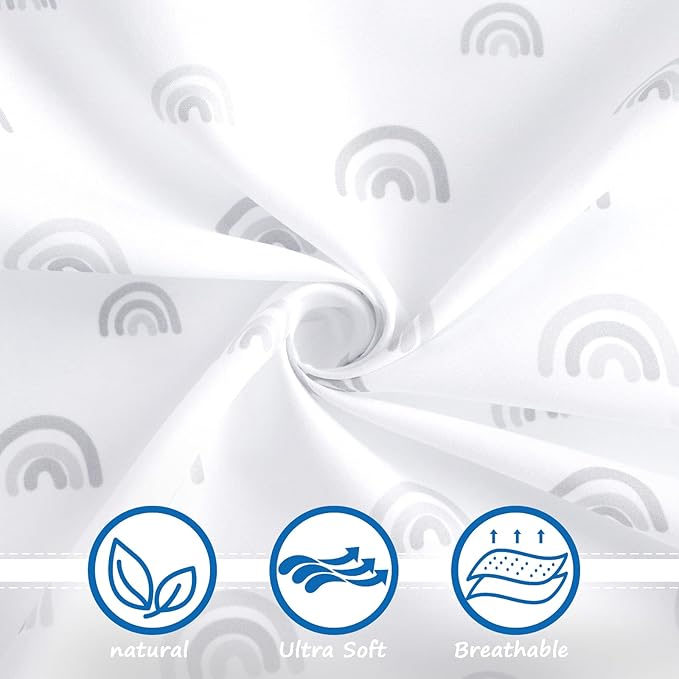 Pack n Play Sheets 2 Pack (27"x 39"x 5"), Mini Crib Sheets Set for Baby Girls Boys, Portable Playard Sheets, Ultra Soft Microfiber Pack n Play Mattress Cover Sheet, Rainbow