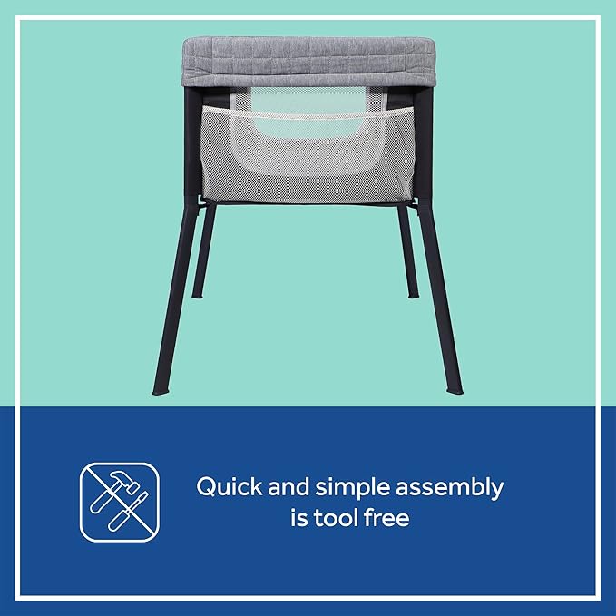 Sealy Cozy Soft Breathable Airy Mesh Lightweight Baby Bassinet & Bedside Sleeper, Newborn Bedside Bassinet for Baby, Portable Bassinet, Stand-Alone or Bedside Sleeper