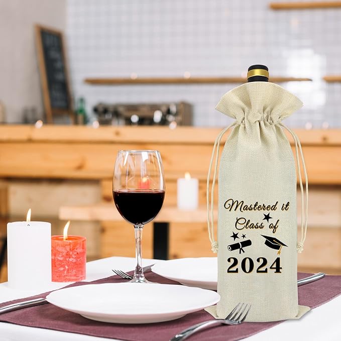 Class Of 2024 Graduation Gifts Wine Bag Keepsake Gifts 2024 Graduation Gifts for Him Her Seniors Students Masters Nurses Students College High Student Graduation Gifts for Brother Sister Son Daughter