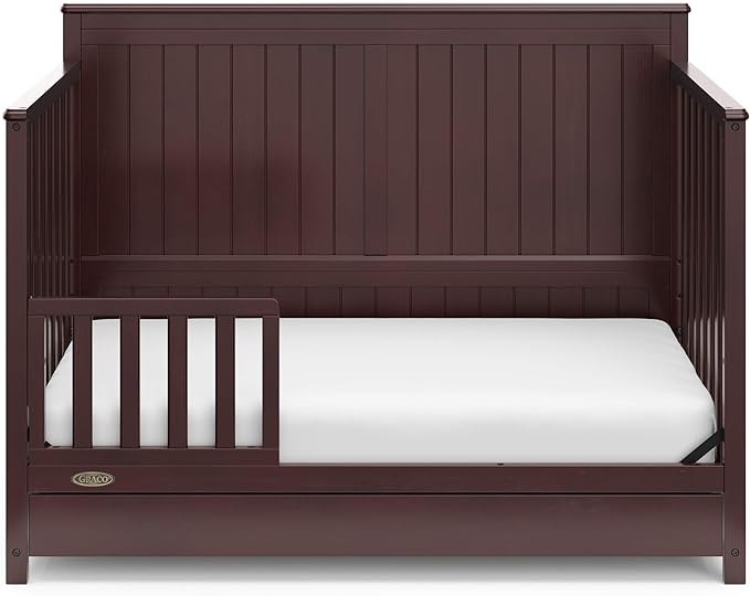 Graco Hadley 5-in-1 Convertible Crib with Drawer (Espresso) – Crib with Drawer Combo, Includes Full-Size Nursery Storage Drawer, Converts from Baby Crib to Toddler Bed, Daybed and Full-Size Bed