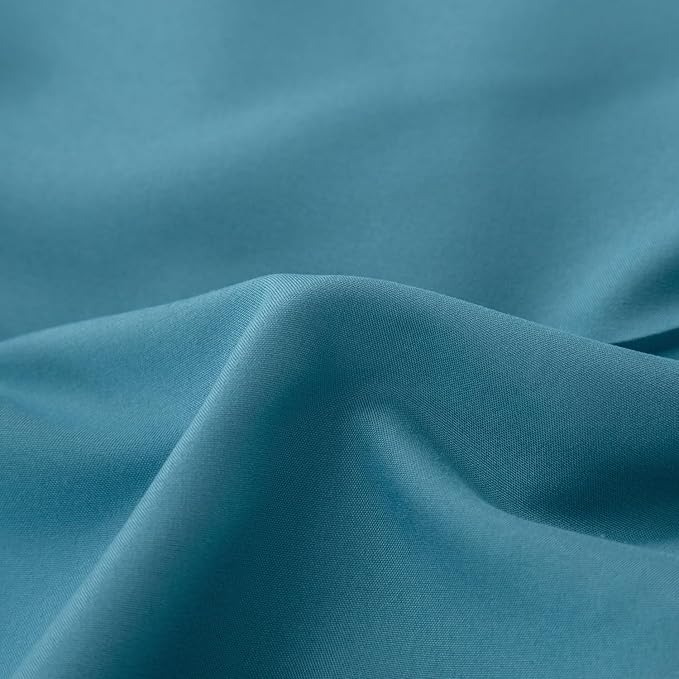 Bed Skirt King Size Ruffled Bed Skirts with Split Corners, 14 Inch Drop Dust Ruffle Bed Skirt with Platform, Teal Blue, 14'' King