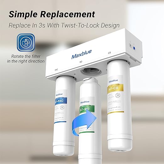 Maxblue MB-H7-RO Filter, 2-year Lifetime, Replacement for MB-H7 Reverse Osmosis System