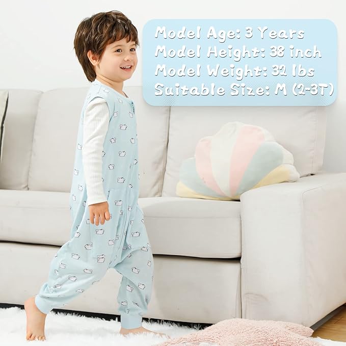 WONDAY Toddler Sleeping Sack, Sleep Sack 5t-7t, Sleep Sack Toddler Wearable Blanket, Toddler Baby Sleep Sacks with Feet, Sleeveless Soft Toddler Sleep Sack