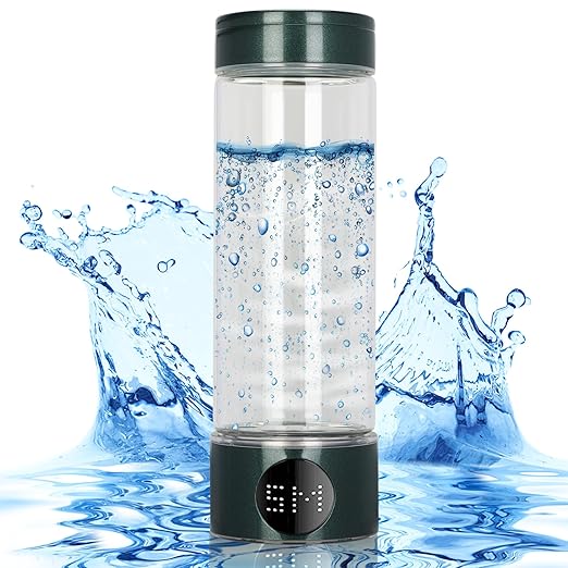 Hydrogen Water Bottle 2024, 400ML Portable Hydrogen Water Bottle Generator 5 Minute Rapid Electrolysis 1500PPB, Hydrogen Water Ionizer Machine 1500mAh Battery, for Home Office Travel (Green)
