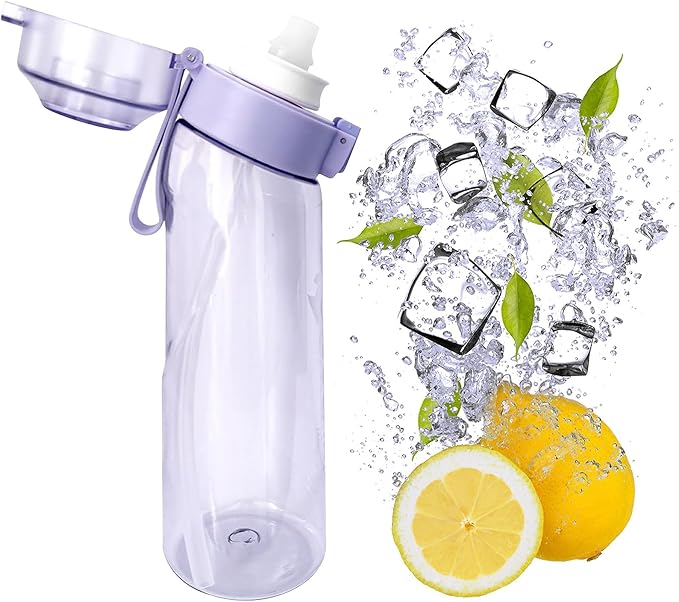 Flavor Pods for Water Bottle,7pcs Flavor Pods Fruity Scent for Sports Water Bottle,with Water bottle 0 Sugar, 0 Calorie For Fitness Outdoor School (Purple+7Pod), FNDAI02