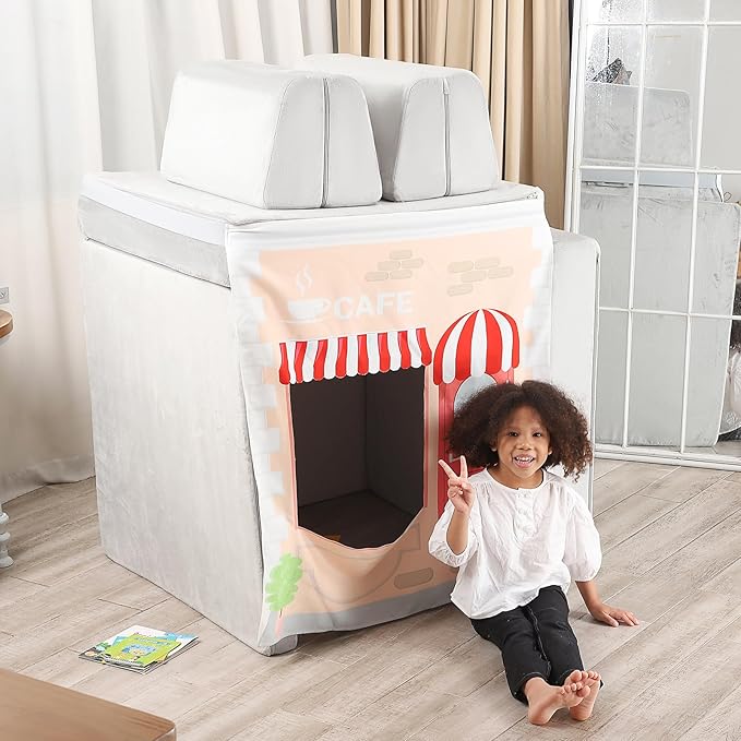 Play Panels for Kids Foam Play Couch, Cafee Shop