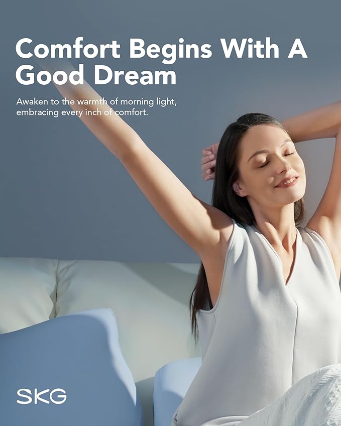 SKG P3E Cervical Neck Pillow for Sleeping, 3-Layer Ergonomic Neck Pillow with Adjustable Pillow Raiser for Side & Back Sleepers, Ergonomic Memory Foam Pillow, Medium Firm