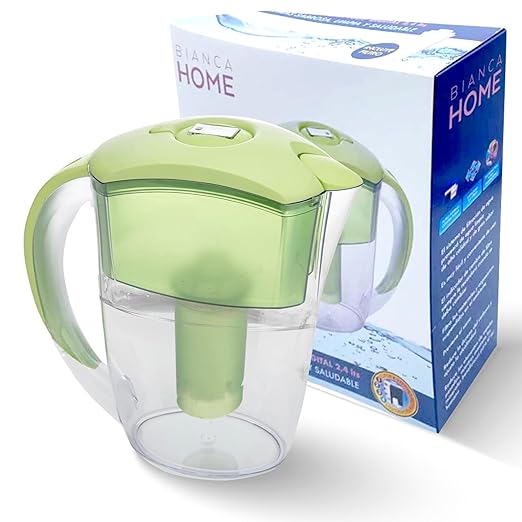 Purified Clean Crystal-Clear Water Filter Pitcher: Experience Enhanced Extraordinary Refreshing Hydration, Enjoying Convenience, Efficient and Quality You Deserve (Green - 2.4 LTS)