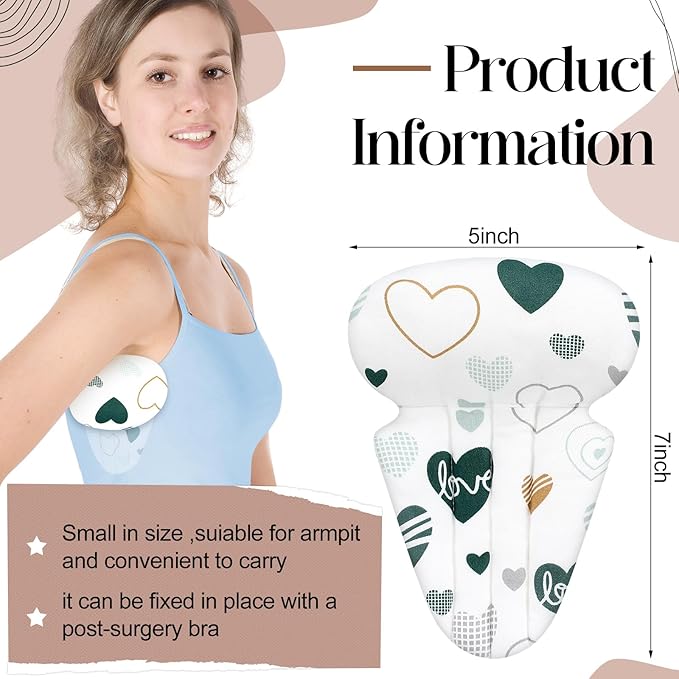Juexica 4 Pcs Lymphedema Axilla Pillow Mastectomy Pillow Cotton Post Breast Surgery Pillow Mastectomy Recovery Breast Pillow for Sleeping Mastectomy Underarm Pillow Armpit Pain Relief (Heart)