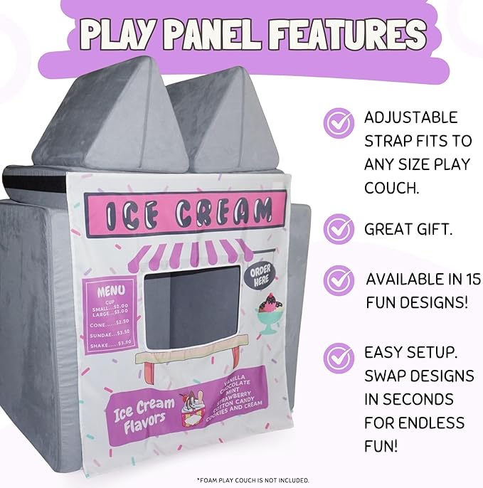 Play Panel for Childrens Foam Sofa Kids Couch (Ice Cream Store)