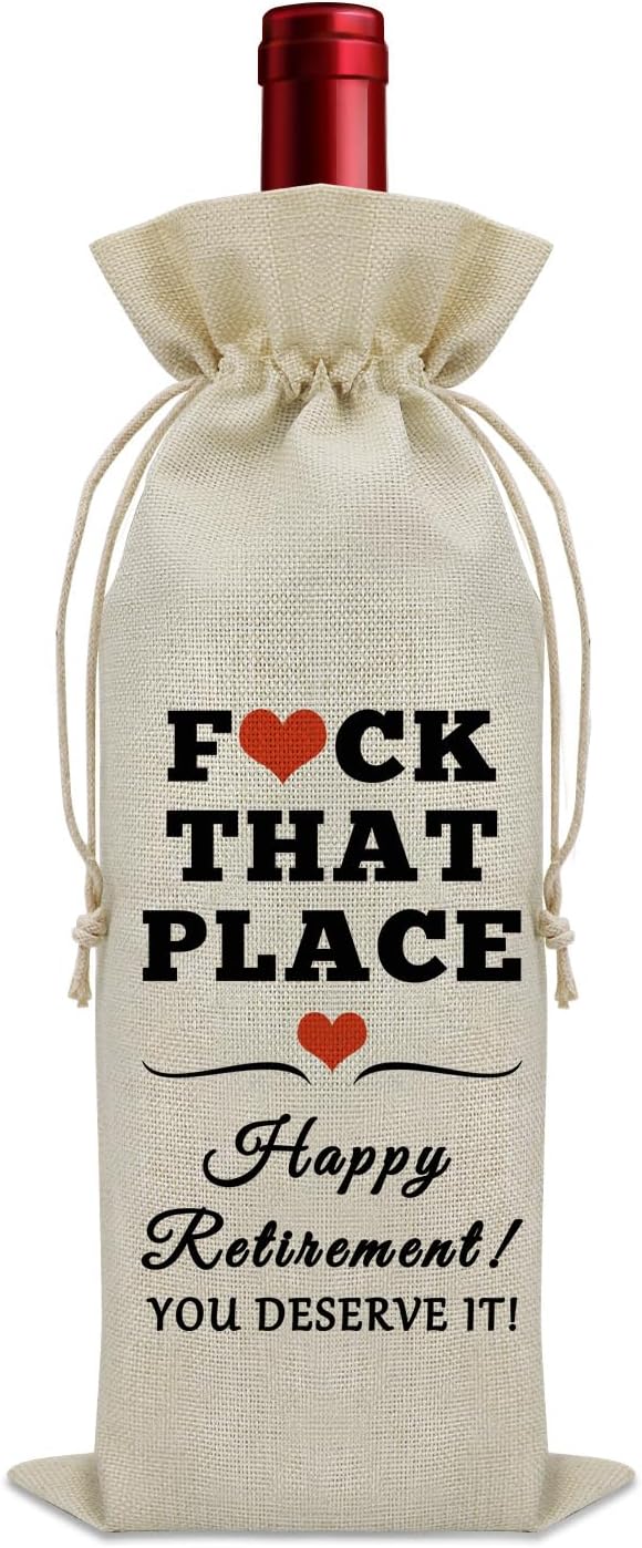 Sazuwu Happy Retirement Gifts Wine Bag Retirement Gifts for Women Men 2024 Funny Decider Officially Retired Funny Gifts Wine Bottle Decoration Bag Leaving Job Gifts for Coworkers Friends