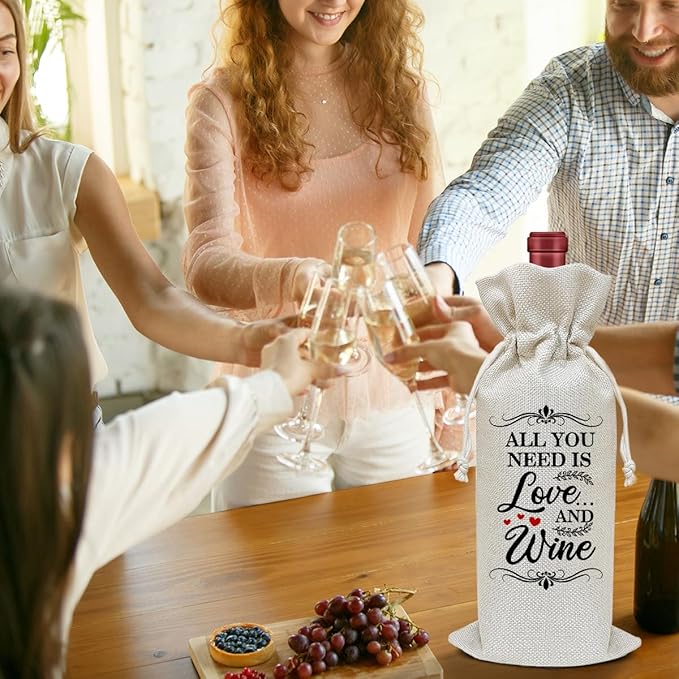 Engagement Wine Bag, Bridal Proposal Gifts Engagement Gift for New Couple Girlfriend Boyfriend, Party Favor Wine Champagne Gift Bag With Drawstring -26
