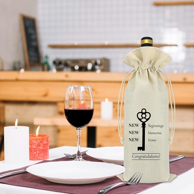 House Warming Gifts New Home Decorations Wine Bag Housewarming Gifts for New House New Home Gifts for Home New Home Owners Gift Reusable Wine Bottle Bag Housewarming Gift for Newlywed Couple Friends