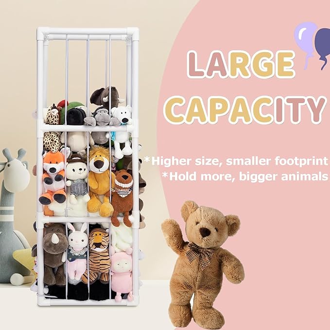 Original Stuffed Animal Zoo, Large Stuffed Animals Storage, Toy Storage Organizer for Plush Toy Holder, Perfect Stuffed Animals Ideas for Toddler Boys Girls, Nursery Play Room