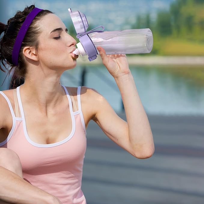 Flavor Pods for Water Bottle,7pcs Flavor Pods Fruity Scent for Sports Water Bottle,with Water bottle 0 Sugar, 0 Calorie For Fitness Outdoor School (Purple+7Pod), FNDAI02