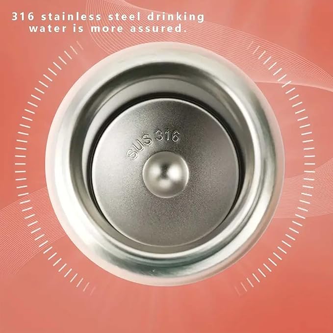 Thermal Vacuum Insulated Water Bottle with Straw & lid - Durable & Premium Design - Easy Open Button, Food Grade Stainless Steel - Dishwasher Safe kids cup (17 Oz)