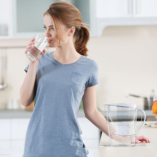 Water Filter Pitchers for Tap and Drinking Water, 10-Cup Capacity, BPA Free, Removes Chlorine, Lead, Forver Chemicals (White)